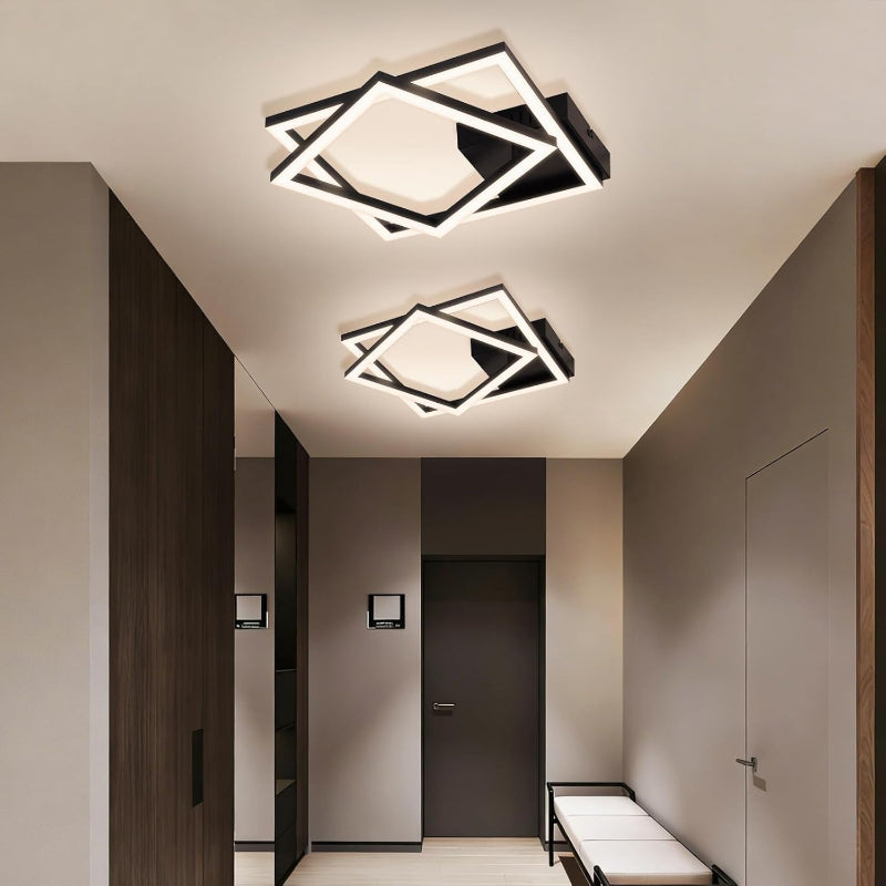 Homefire Deckenleuchte LED Deckenlampe Küche - 20W Schwarz Schlafzimmerlampe 4000K Neutralweiß Modern Küchenlame Drehbar Design Flur Eckig Deckenbeleuchtung für Schlafzimmer Büro Esszimmer - Homefire