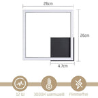 Homefire Deckenleuchte LED Deckenlampe Küche - Warmweiß Schlafzimmerlampe Schwarz Küchenlampe Modern Design 3000K 12W Quadratisch Flurlampe Deckenbeleuchtung für Wohnzimmer Esszimmer [Energieklasse F] - Homefire