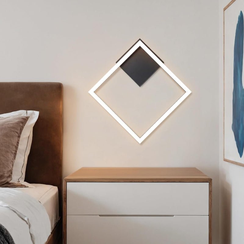 Homefire Deckenleuchte LED Deckenlampe Küche - Warmweiß Schlafzimmerlampe Schwarz Küchenlampe Modern Design 3000K 12W Quadratisch Flurlampe Deckenbeleuchtung für Wohnzimmer Esszimmer [Energieklasse F] - Homefire