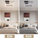 Homefire Deckenleuchte LED Deckenlampe Küche - Warmweiß Schlafzimmerlampe Schwarz Küchenlampe Modern Design 3000K 12W Quadratisch Flurlampe Deckenbeleuchtung für Wohnzimmer Esszimmer [Energieklasse F] - Homefire