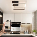 Homefire Deckenleuchte LED Deckenlampe Küche - Warmweiß Schlafzimmerlampe Schwarz Küchenlampe Modern Design 3000K 12W Quadratisch Flurlampe Deckenbeleuchtung für Wohnzimmer Esszimmer [Energieklasse F] - Homefire
