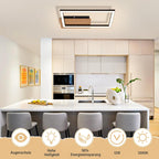 Homefire Deckenleuchte LED Deckenlampe Schlafzimmer - Modern Schlafzimmerlampe 12W Holz Küchenlampe 3000K Warmweiß Rechteckig Flurlampe für Wohnzimmer Flur Esszimmer Büro [Energieklasse F] - Homefire