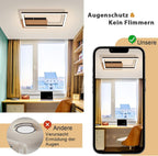 Homefire Deckenleuchte LED Deckenlampe Schlafzimmer - Modern Schlafzimmerlampe 12W Holz Küchenlampe 3000K Warmweiß Rechteckig Flurlampe für Wohnzimmer Flur Esszimmer Büro [Energieklasse F] - Homefire