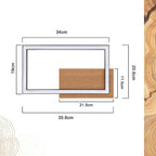 Homefire Deckenleuchte LED Deckenlampe Schlafzimmer - Modern Schlafzimmerlampe 12W Holz Küchenlampe 3000K Warmweiß Rechteckig Flurlampe für Wohnzimmer Flur Esszimmer Büro [Energieklasse F] - Homefire