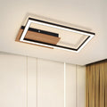 Homefire Deckenleuchte LED Deckenlampe Schlafzimmer - Modern Schlafzimmerlampe 12W Holz Küchenlampe 3000K Warmweiß Rechteckig Flurlampe für Wohnzimmer Flur Esszimmer Büro [Energieklasse F] - Homefire