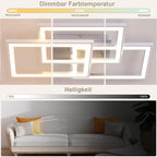 Homefire Deckenleuchte LED Deckenlampe Schlafzimmer - Wohnzimmerlampe Dimmbar mit Fernbedienung Schlafzimmerlampe Modern Design 45W RGB Farbwechsel Küchenlampe Eckig Deckenleuchten für Esszimmer Küche [Energieklasse F] - Homefire