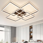 Homefire Deckenleuchte LED Deckenlampe Wohnzimmer - 4 Schwarz Rahmen Schlafzimmerlampe Modern Wohnzimmerlampe 32W 3000K Küchenlampe Warmweiß Esszimmerlampe Rechteckig Design für Schlafzimmer Esszimmer [Energieklasse E] - Homefire