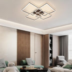 Homefire Deckenleuchte LED Deckenlampe Wohnzimmer - 4 Schwarz Rahmen Schlafzimmerlampe Modern Wohnzimmerlampe 32W 3000K Küchenlampe Warmweiß Esszimmerlampe Rechteckig Design für Schlafzimmer Esszimmer [Energieklasse E] - Homefire