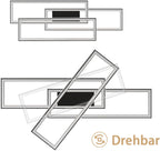 Homefire Deckenleuchte LED Deckenlampe Wohnzimmer - 50W Schwarz Wohnzimmerlampe Dimmbar RGB Farbwechsel Schlafzimmerlampe Modern mit Fernbedienung Büro Deckenleuchten für Jugendzimmer Gaming Zimmer - Homefire