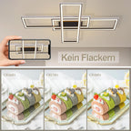 Homefire Deckenleuchte LED Deckenlampe Wohnzimmer - 50W Schwarz Wohnzimmerlampe Dimmbar RGB Farbwechsel Schlafzimmerlampe Modern mit Fernbedienung Büro Deckenleuchten für Jugendzimmer Gaming Zimmer - Homefire