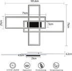 Homefire Deckenleuchte LED Deckenlampe Wohnzimmer - 50W Schwarz Wohnzimmerlampe Dimmbar RGB Farbwechsel Schlafzimmerlampe Modern mit Fernbedienung Büro Deckenleuchten für Jugendzimmer Gaming Zimmer - Homefire