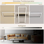 Homefire Deckenleuchte LED Deckenlampe Wohnzimmer - 50W Schwarz Wohnzimmerlampe Dimmbar RGB Farbwechsel Schlafzimmerlampe Modern mit Fernbedienung Büro Deckenleuchten für Jugendzimmer Gaming Zimmer - Homefire