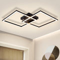 Homefire Deckenleuchte LED Deckenlampe Wohnzimmer - Modern Design Küchenlampe 24W 3000K Wohnzimmerlampe Flurlampe Warmweiß Schlafzimmerlampe Flur Deckenbeleuchtung Eckig Silber für Esszimmer Büro [Energieklasse E] - Homefire