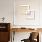 Homefire Deckenleuchte LED Deckenlampe Wohnzimmer - Modern Design Küchenlampe 24W 3000K Wohnzimmerlampe Flurlampe Warmweiß Schlafzimmerlampe Flur Deckenbeleuchtung Eckig Silber für Esszimmer Büro - Homefire