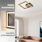 Homefire Deckenleuchte LED Küche Deckenlampe - Modern 12W Eckig Flurlampe 3000K Warmweiß Küchenlampe Holz Innen Deckenbeleuchtung für Schlafzimmer Esszimmer Büro Wohnzimmer [Energieklasse F] - Homefire