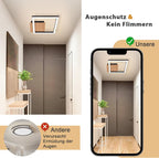 Homefire Deckenleuchte LED Küche Deckenlampe - Modern 12W Eckig Flurlampe 3000K Warmweiß Küchenlampe Holz Innen Deckenbeleuchtung für Schlafzimmer Esszimmer Büro Wohnzimmer [Energieklasse F] - Homefire