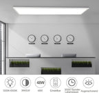 Homefire Deckenleuchte LED Panel 120x30CM Deckenlampe Flach Dimmbar mit Fernbedienung 48W Deckenpanel Lang Modern Küchenlampe Rechteckig Weiß Bürolampe Tageslichtlampe Deck für Küche Wohnzimmer Büro - Homefire