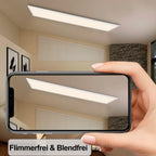 Homefire Deckenleuchte LED Panel 120x30CM Deckenlampe Flach Dimmbar mit Fernbedienung 48W Deckenpanel Lang Modern Küchenlampe Rechteckig Weiß Bürolampe Tageslichtlampe Deck für Küche Wohnzimmer Büro - Homefire