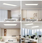 Homefire Deckenleuchte LED Panel 120x30CM Deckenlampe Flach Dimmbar mit Fernbedienung 48W Deckenpanel Lang Modern Küchenlampe Rechteckig Weiß Bürolampe Tageslichtlampe Deck für Küche Wohnzimmer Büro - Homefire