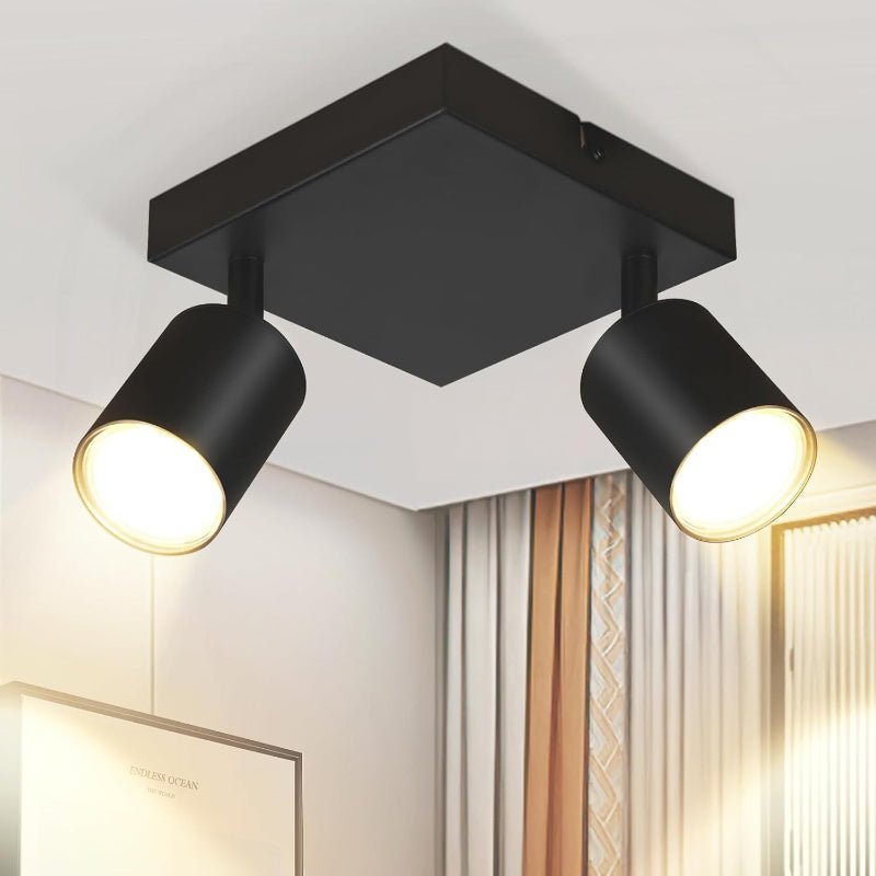 Homefire Deckenleuchte Weiß Deckenstrahler LED: Deckenlampe 6 Flammig GU10 Strahler Deckenspots Industrial 350°Schwenkbar Modern Küchenlampe für Wohnzimmer Schlafzimmer Esszimmer - Ohne Leuchtmittel - Homefire