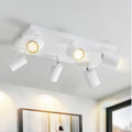 Homefire Deckenleuchte Weiß Deckenstrahler LED: Deckenlampe 6 Flammig GU10 Strahler Deckenspots Industrial 350°Schwenkbar Modern Küchenlampe für Wohnzimmer Schlafzimmer Esszimmer - Ohne Leuchtmittel - Homefire