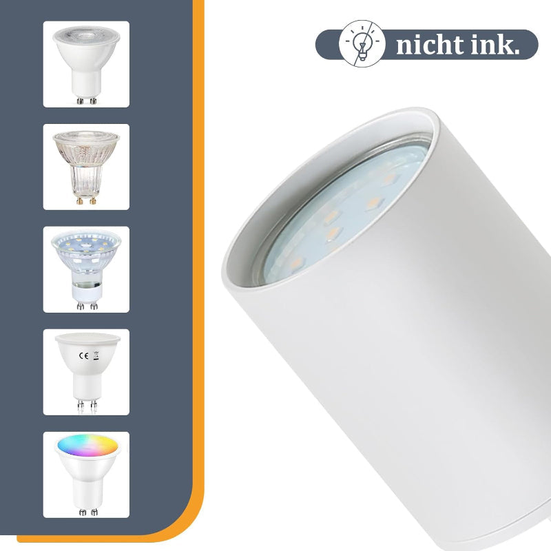 Homefire Deckenleuchte Weiß Deckenstrahler LED: Deckenlampe 6 Flammig GU10 Strahler Deckenspots Industrial 350°Schwenkbar Modern Küchenlampe für Wohnzimmer Schlafzimmer Esszimmer - Ohne Leuchtmittel - Homefire