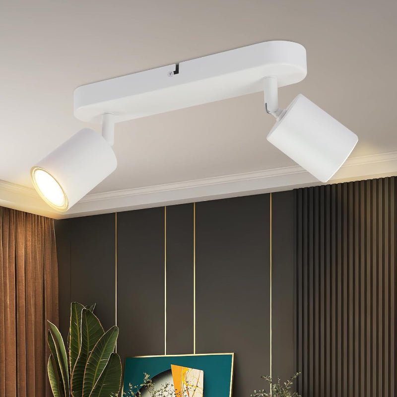 Homefire Deckenleuchte Weiß Deckenstrahler LED: Deckenlampe 6 Flammig GU10 Strahler Deckenspots Industrial 350°Schwenkbar Modern Küchenlampe für Wohnzimmer Schlafzimmer Esszimmer - Ohne Leuchtmittel - Homefire