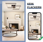 Homefire Deckenleuchte Wohnzimmer LED Deckenlampe 65cm - 24W Modern Wohnzimmerlampe Schwarz Schlafzimmerlampe Decke 3000K Warmweiß Eckig Design Deckenbeleuchtung für Schlafzimmer Küche [Energieklasse E] - Homefire