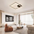Homefire Deckenleuchte Wohnzimmer LED Deckenlampe 65cm - 24W Modern Wohnzimmerlampe Schwarz Schlafzimmerlampe Decke 3000K Warmweiß Eckig Design Deckenbeleuchtung für Schlafzimmer Küche [Energieklasse E] - Homefire