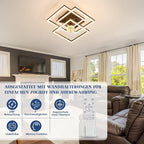 Homefire Deckenventilator mit Beleuchtung Leise - LED Deckenleuchte Ventilator Mit Fernbedienung 3000K-6500K Dimmbar 6-Gang Modern Schwarz Schlafzimmer Lampe Mit Ventilator Timer für Wohnzimmer Küche - Homefire