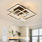 Homefire Deckenventilator mit Beleuchtung Leise - LED Deckenleuchte Ventilator Mit Fernbedienung 3000K-6500K Dimmbar 6-Gang Modern Schwarz Schlafzimmer Lampe Mit Ventilator Timer für Wohnzimmer Küche - Homefire