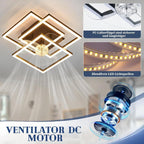Homefire Deckenventilator mit Beleuchtung Leise - LED Deckenleuchte Ventilator Mit Fernbedienung 3000K-6500K Dimmbar 6-Gang Modern Schwarz Schlafzimmer Lampe Mit Ventilator Timer für Wohnzimmer Küche - Homefire
