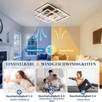 Homefire Deckenventilator mit Beleuchtung Leise - LED Deckenleuchte Ventilator Mit Fernbedienung 3000K-6500K Dimmbar 6-Gang Modern Schwarz Schlafzimmer Lampe Mit Ventilator Timer für Wohnzimmer Küche - Homefire