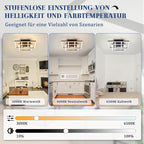 Homefire Deckenventilator mit Beleuchtung Leise - LED Deckenleuchte Ventilator Mit Fernbedienung 3000K-6500K Dimmbar 6-Gang Modern Schwarz Schlafzimmer Lampe Mit Ventilator Timer für Wohnzimmer Küche - Homefire