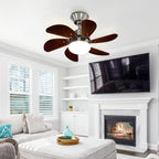 Homefire Deckenventilator Mit Beleuchtung Leise: Ø75CM 6 Flügeln Deckenlampe mit Ventilator und Fernbedienung Timing Deckenleuchte Fan Chrom Sommer Winter für Wohnzimmer Küche Ohne Lichtquelle - Homefire