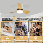 Homefire Deckenventilator Mit Beleuchtung und Fernbedienung - 23W LED Dimmbar Deckenleuchte mit Ventilator Leise 70CM Ventilator mit Licht Sommer/Winter 6-Gang Timer für Schlafzimmer Kinderzimmer Büro [Energieklasse E] - Homefire