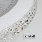 Homefire Deckenventilator Mit Beleuchtung und Fernbedienung Leise - 48.5CM LED Deckenlampe Dimmbar Wohnzimmer Ventilator Timing Deckenleuchte Fan Kristall Sommer-/Winter für Schlafzimmer Esszimmer [Energieklasse F] - Homefire