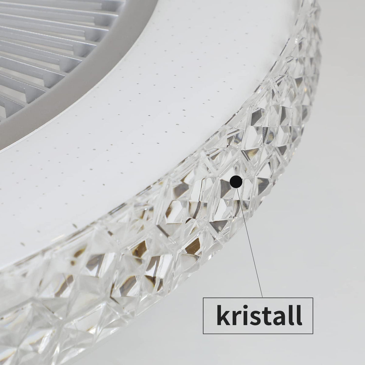 Homefire Deckenventilator Mit Beleuchtung und Fernbedienung Leise - 48.5CM LED Deckenlampe Dimmbar Wohnzimmer Ventilator Timing Deckenleuchte Fan Kristall Sommer-/Winter für Schlafzimmer Esszimmer [Energieklasse F] - Homefire