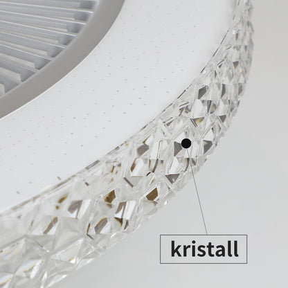Homefire Deckenventilator Mit Beleuchtung und Fernbedienung Leise - 48.5CM LED Deckenlampe Dimmbar Wohnzimmer Ventilator Timing Deckenleuchte Fan Kristall Sommer-/Winter für Schlafzimmer Esszimmer [Energieklasse F] - Homefire