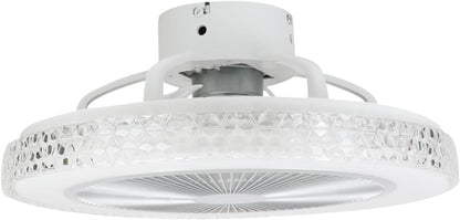 Homefire Deckenventilator Mit Beleuchtung und Fernbedienung Leise - 48.5CM LED Deckenlampe Dimmbar Wohnzimmer Ventilator Timing Deckenleuchte Fan Kristall Sommer-/Winter für Schlafzimmer Esszimmer [Energieklasse F] - Homefire