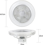 Homefire Deckenventilator Mit Beleuchtung und Fernbedienung Leise - 48.5CM LED Deckenlampe Dimmbar Wohnzimmer Ventilator Timing Deckenleuchte Fan Kristall Sommer-/Winter für Schlafzimmer Esszimmer [Energieklasse F] - Homefire