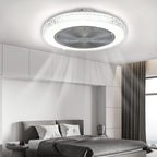 Homefire Deckenventilator Mit Beleuchtung und Fernbedienung Leise - 48.5CM LED Deckenlampe Dimmbar Wohnzimmer Ventilator Timing Deckenleuchte Fan Kristall Sommer-/Winter für Schlafzimmer Esszimmer [Energieklasse F] - Homefire