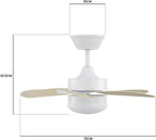 Homefire Deckenventilator Mit Beleuchtung und Fernbedienung Leise - Deckenlampe 6 Flügeln Ø75 cm Ventilator Timing Deckenleuchte Einzelleuchte Fan Sommer-/Winter Schlafzimmer Esszimmer/Holzfarbe - Homefire