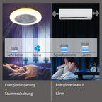 Homefire Deckenventilator Mit Beleuchtung und Fernbedienung Leise - Deckenlampe Dimmbar Ventilator Timing Deckenleuchte Fan Modern Sommer-/Winter Wohnzimmer Schlafzimmer Esszimmer Kinderzimmer Küche [Energieklasse G] - Homefire