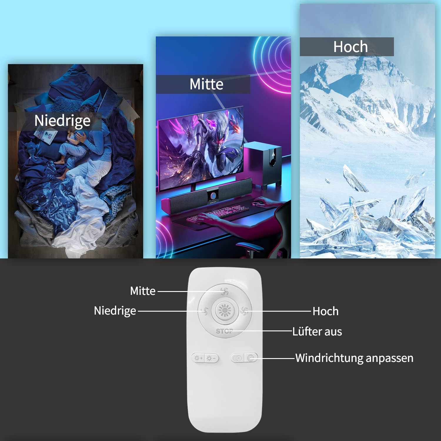 Homefire Deckenventilator Mit Beleuchtung und Fernbedienung Leise - Deckenlampe Dimmbar Ventilator Timing Deckenleuchte Fan Modern Sommer-/Winter Wohnzimmer Schlafzimmer Esszimmer Kinderzimmer Küche [Energieklasse G] - Homefire