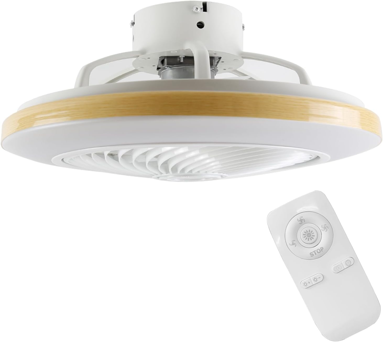Homefire Deckenventilator Mit Beleuchtung und Fernbedienung Leise - Deckenlampe Dimmbar Ventilator Timing Deckenleuchte Fan Modern Sommer-/Winter Wohnzimmer Schlafzimmer Esszimmer Kinderzimmer Küche [Energieklasse G] - Homefire