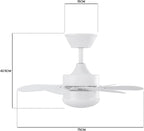 Homefire Deckenventilator Mit Beleuchtung und Fernbedienung Leise - Deckenlampe Wohnzimmer 6 Flügeln Ø75 cm Ventilator Timing Deckenleuchte Fan Sommer-/Winter für Schlafzimmer Küche - Ohne Glühbirne - Homefire