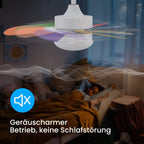 Homefire Deckenventilator Mit Beleuchtung und Fernbedienung Leise - Deckenlampe Wohnzimmer 6 Flügeln Ø75 cm Ventilator Timing Deckenleuchte mit Einzelleuchte Fan Sommer-/Winter Schlafzimmer/Bunt - Homefire