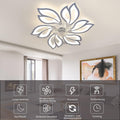 Homefire Deckenventilator Mit Beleuchtung und Fernbedienung Leise - LED Deckenlampe APP Dimmbar Ventilator Timing Deckenleuchte Kreativer 6 Lichter Design Wohnzimmer Fan Winter/Sommer für Schlafzimmer - Homefire