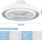 Homefire Deckenventilator mit Beleuchtung und Fernbedienung Leise - LED Dimmbar Deckenlampe mit Ventilator Lampe Decke Timing Deckenleuchte Modern Blau 5 Flügeln Licht für Schlafzimmer Wohnzimmer - Homefire